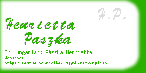 henrietta paszka business card