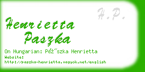 henrietta paszka business card